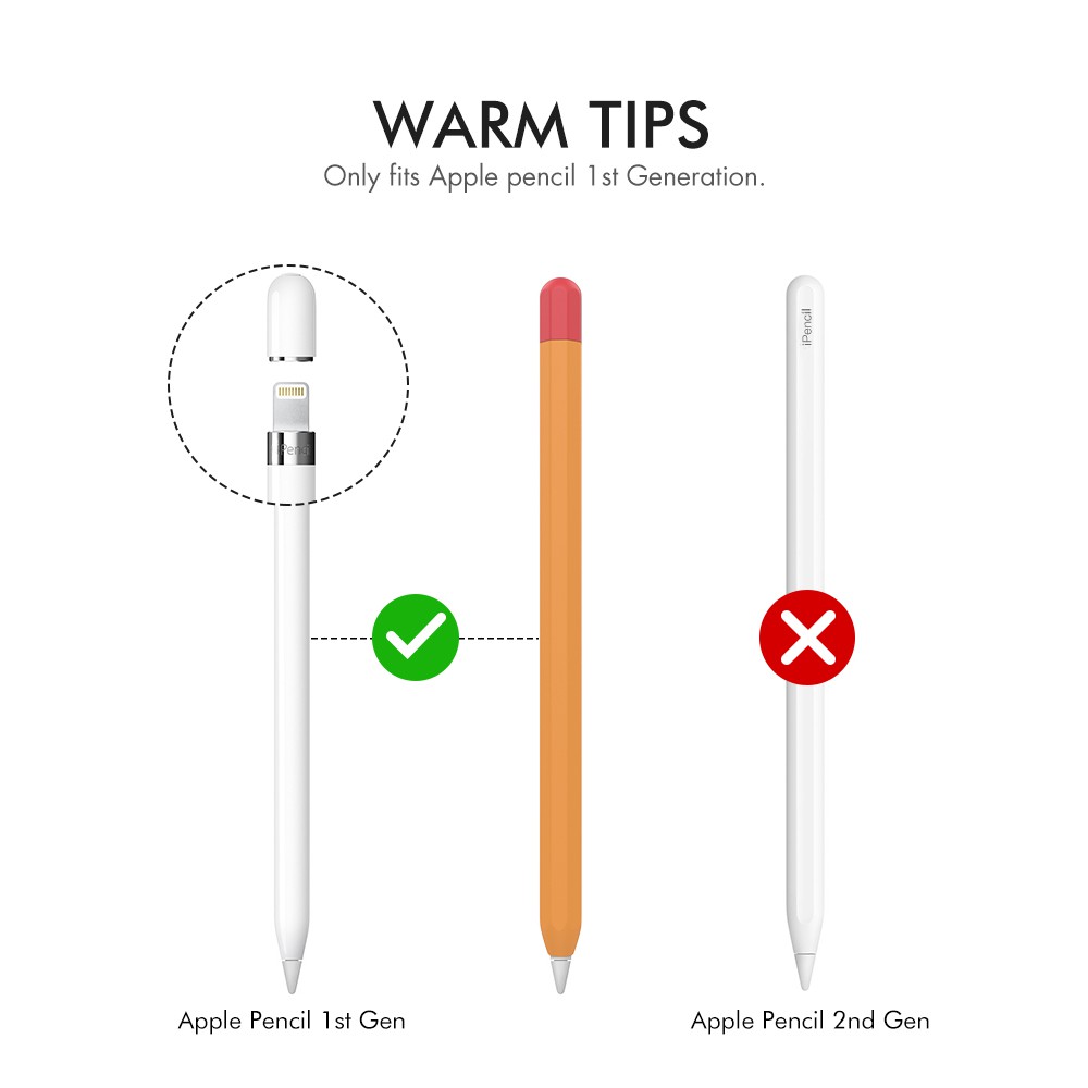 Ốp Case Apple Pencil 1 Silicone Cao Cấp Kiểu Bút Chì Kèm Dây Chống Rớt Đầu Sạc Chính Hãng  AHA STYLE