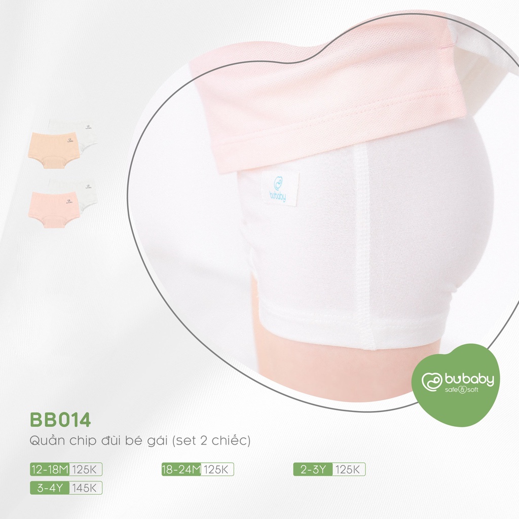 BU BABY- Set 2 quần chip đùi cho bé gái Bu baby từ 18 tháng