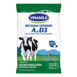 SỮA VINAMILK CÓ ĐƯỜNG/ KHÔNG ĐƯỜNG TÚI 220ML