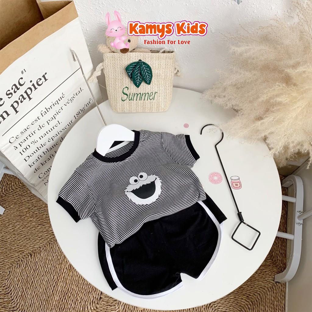 Bộ quần áo cộc tay quần đùi KAMYS KIDS họa tiết cho bé trai và bé gái từ 9-22kg