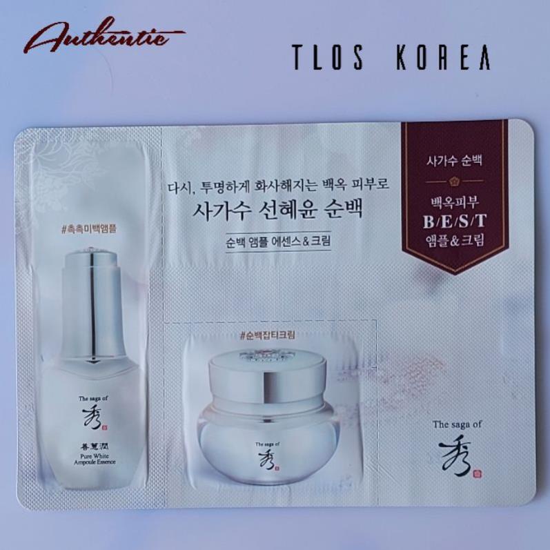 Cặp tinh chất + kem dưỡng The Saga Of Xiu Pure White dưỡng trắng mờ thâm nám tàn nhang