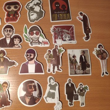 Bộ 10/25/50 miếng dán PVC chống nước họa tiết Leon The Professional trang trí cho ván trượt/guitar/laptop/vali/xe hơi