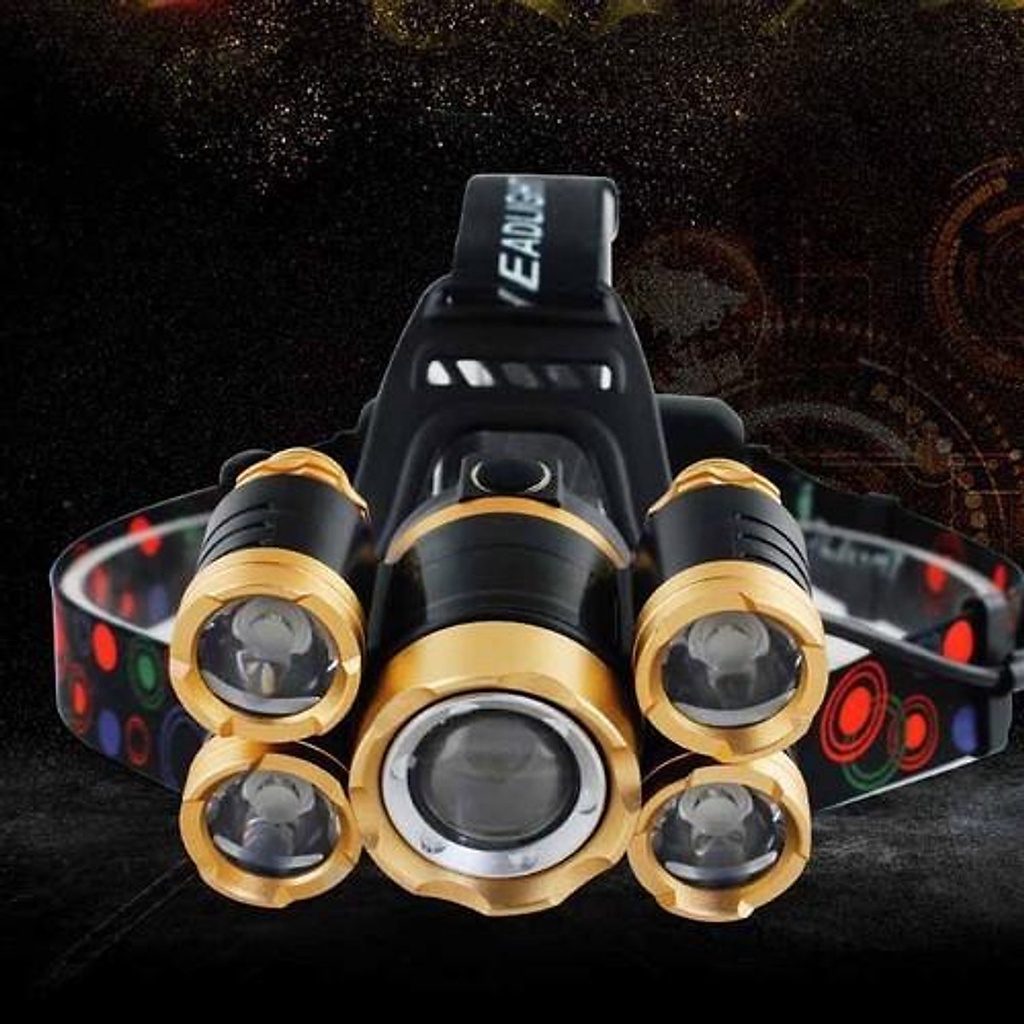 ĐÈN PIN ĐỘI ĐẦU 5 BÓNG LED SIÊU SÁNG