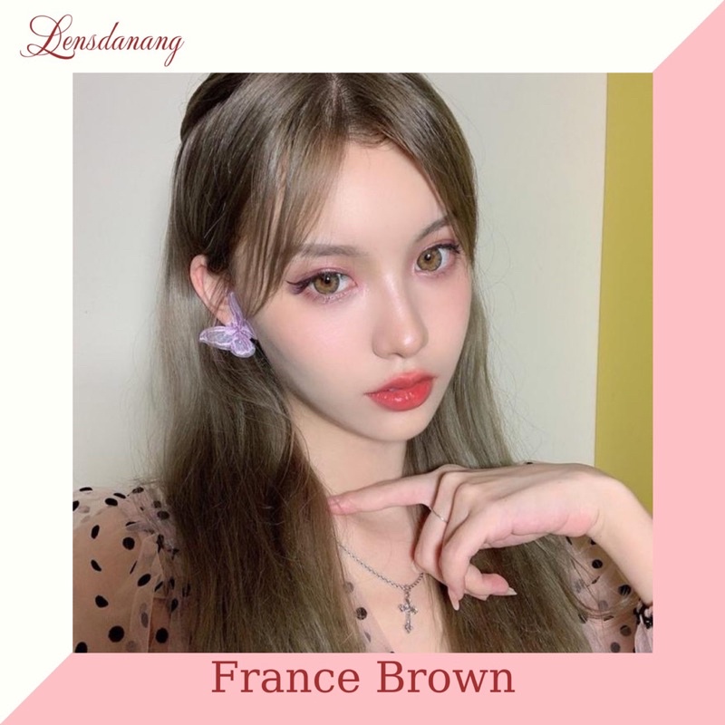 Lens France Brown 14.2mm - Full Từ 0 Đến 6 Độ - Kính Áp Tròng Vassen Hàn Quốc