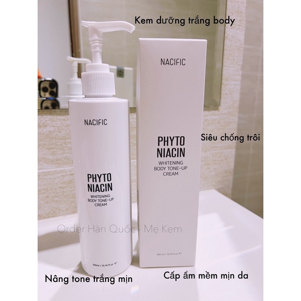 Kem dưỡng trắng cấp ẩm body siêu chống trôi Phytoniacin Nacific 300ml