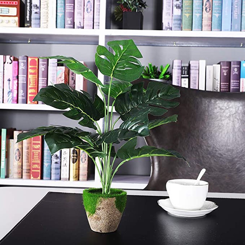 Chậu Cây Monstera Nhân Tạo Độc Đáo Trang Trí Nhà Cửa / Văn Phòng / Tiệc Cưới