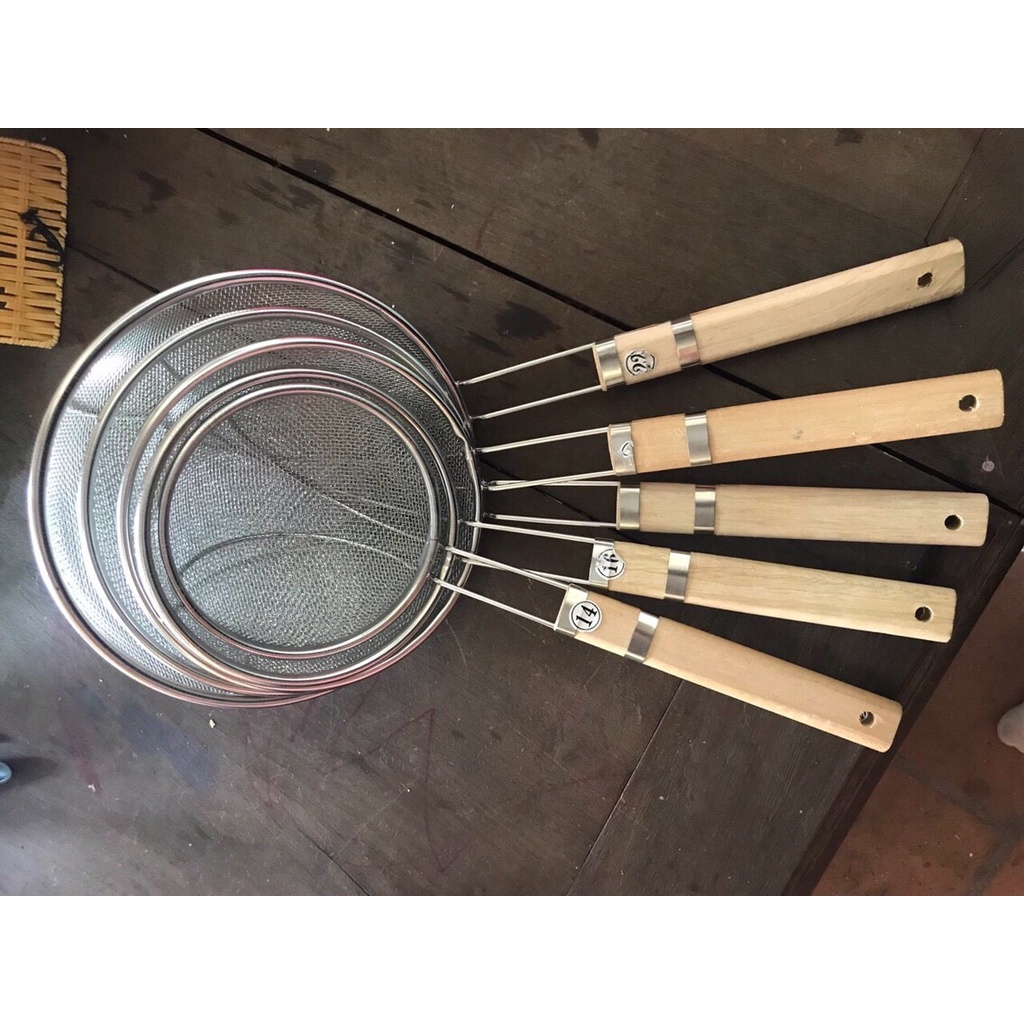 Vợt lưới inox nhỏ, vớt thức ăn chiên, luộc, vớt mì - Vợt lì, chao lì nhỏ