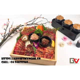[Vuông 25x25cm] Khay gỗ trang trí món ăn sushi sashimi - khay gỗ trang trí decor phụ kiện trang trí món ăn Nhật-Gỗ thông