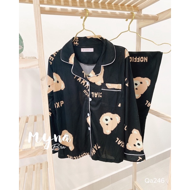 Bộ Pyjama cotton mềm mại hoạ tiết dễ thương phong cách ulzzang