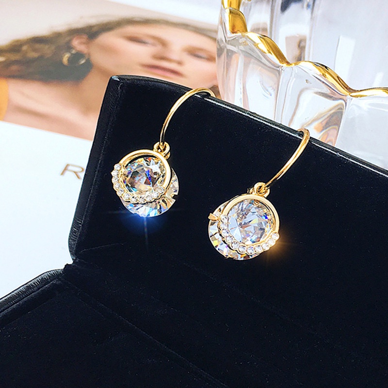 1 Cặp Bông Tai Đính Đá Zircon Thời Trang Hàn Quốc