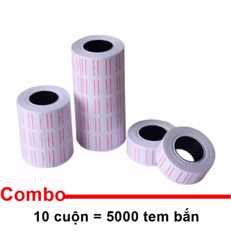 Combo 10 cuộn giấy bấm giá-tem giá-giấy bấm giá-giấy in giá dùng cho máy in giá chuyên dụng combo 10 cuộn