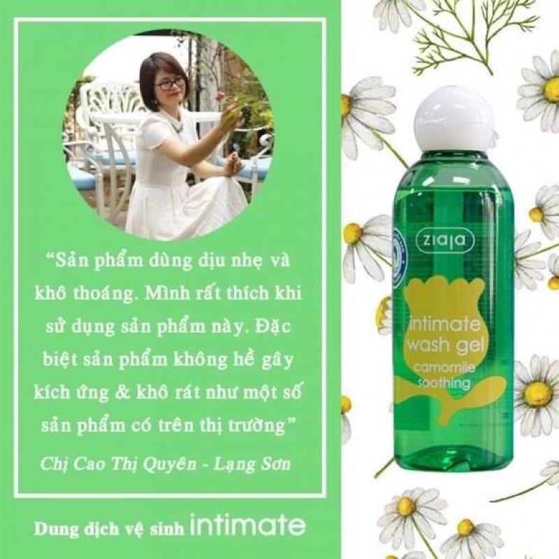 Dung Dịch Vệ Sinh Phụ Nữ Intima Ziaja Balan 200Ml Chống Viêm Cấp Ẩm Hoa Cúc La Mã