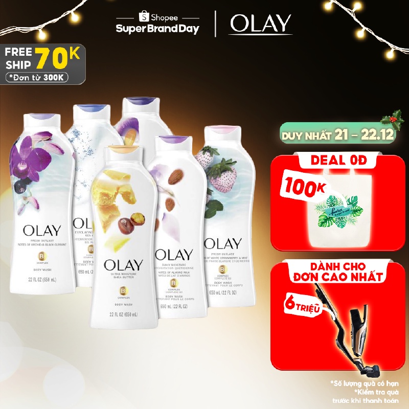 [Mã FMCGMALL giảm 8% đơn từ 250K] Sữa tắm Olay Body wash Ultra Moisture 650ml