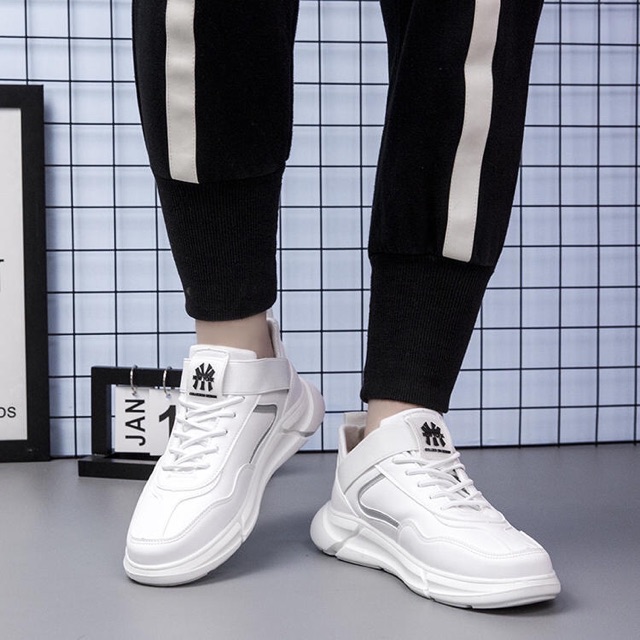 Giày nam trắng ⚜️𝑭𝑹𝑬𝑬𝑺𝑯𝑰𝑷⚜️ - Giày Da Sneaker Hàng Shop ĐỘC QUYỀN Cao Cấp - Da Thật - SNKT-9 Trắng | BigBuy360 - bigbuy360.vn