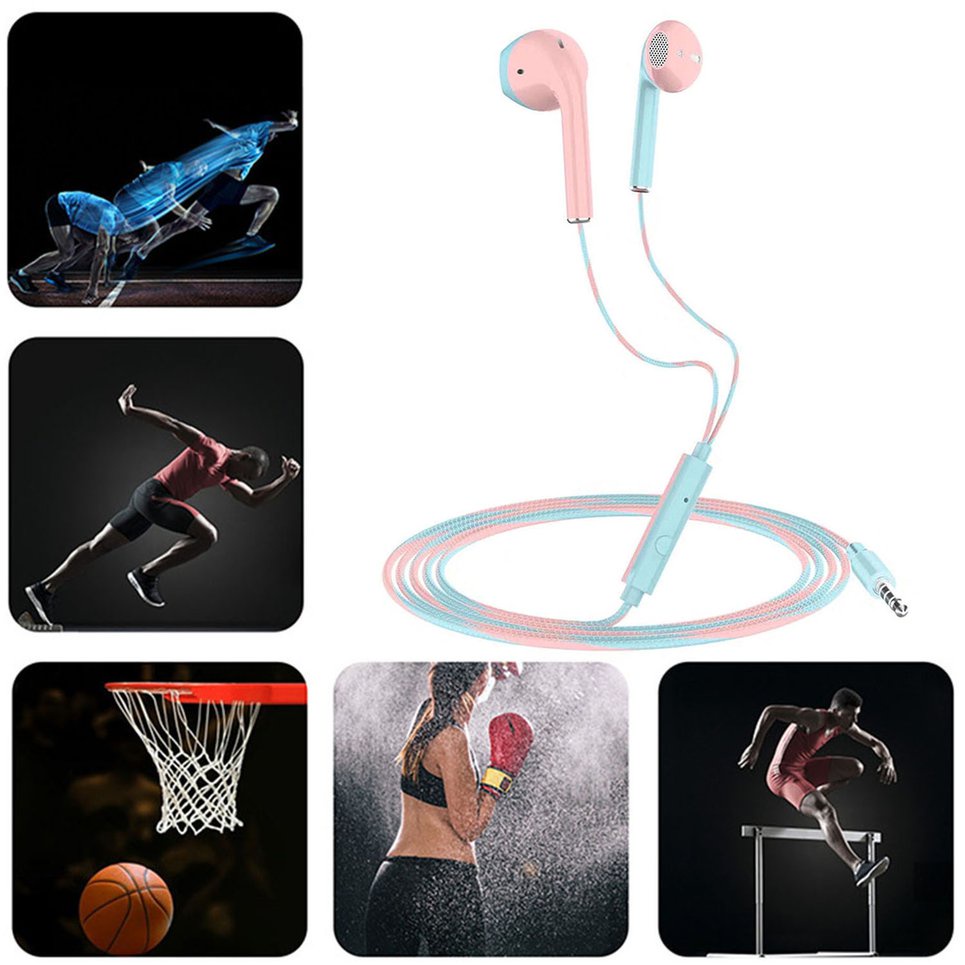 Headphones In-ear Wire Control With Built-in Microphone Mobile Game Headset