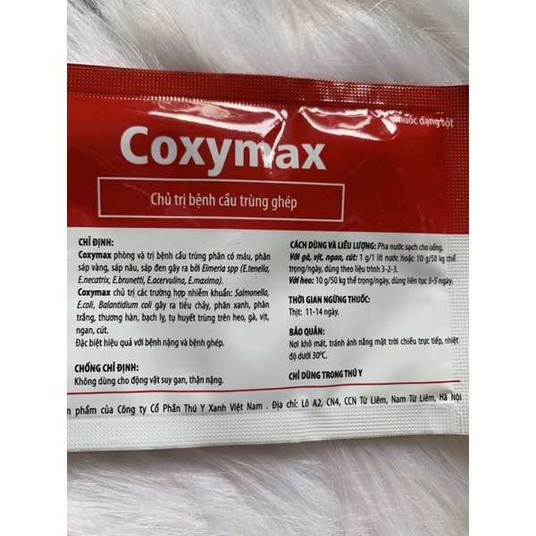 10g Coxymax - cầu trùng ghép trên gà, vịt, ngan, cút, heo