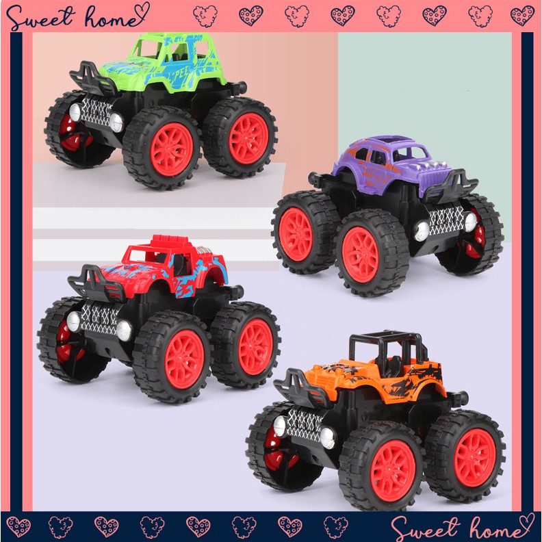 Ô Tô Mô Đồ Chơi Cót Mini Đồ Chơi Xe Tải Địa Hình Monster truck Đồ Chơi Cho Bé Trai
