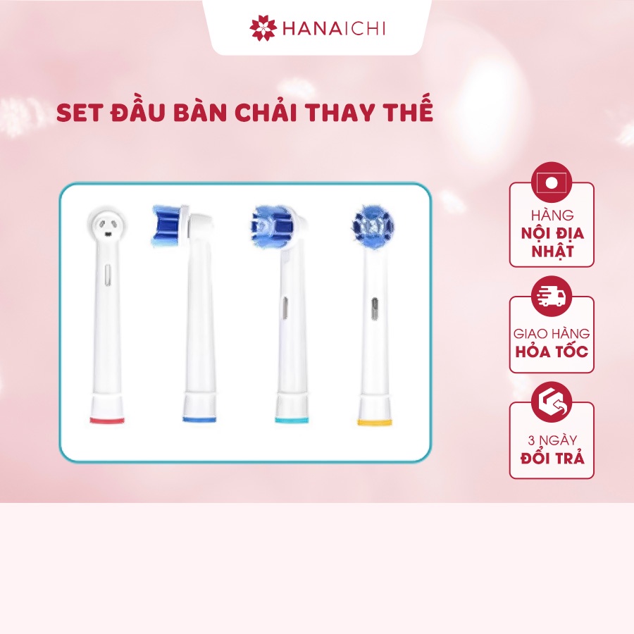 Set 4 Đầu Bàn Chải Thay Thế cho Bàn Chải Đánh Răng Oral-B-Nội Địa Nhật