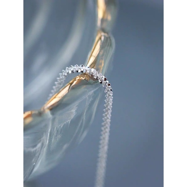 Lắc Tay, lắc chân bạc ý DaLiA Jewelry dây hoa xù bông tiểu thư