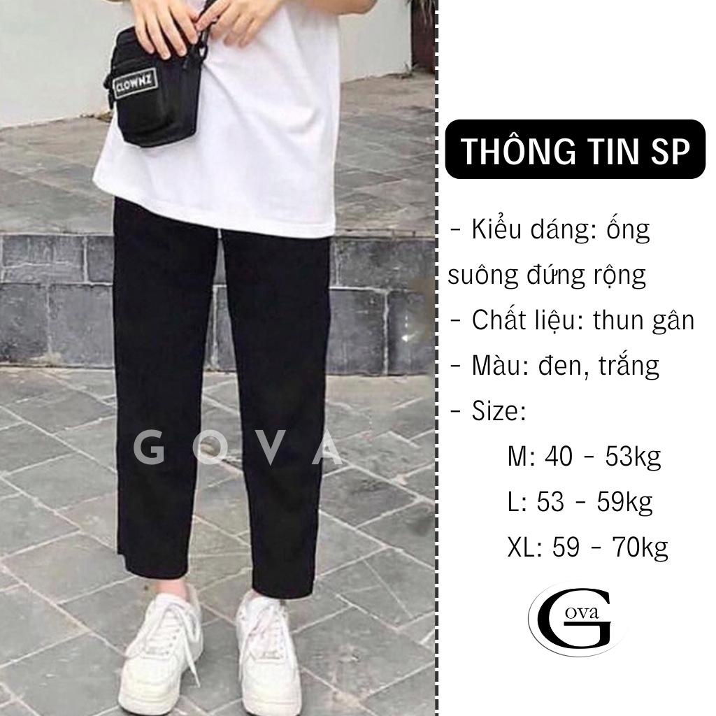 Quần KAKI TRƠN Nam Nữ Unisex Vải Loại 1 Co Giãn, Quần Bagge Kaki Ống Rộng Suông GOVA