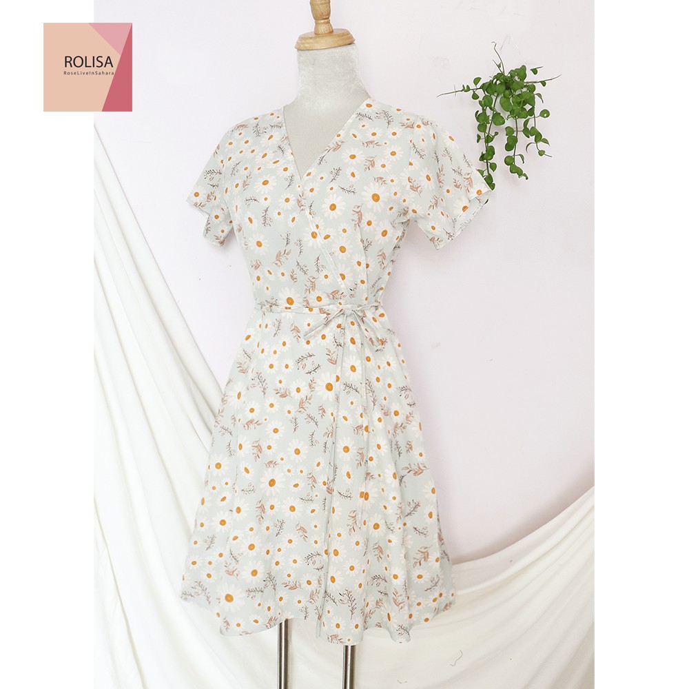 Đầm váy nữ hoa nhí, dáng xoè cổ chữ V xinh xắn, dễ thương RD045 | BigBuy360 - bigbuy360.vn