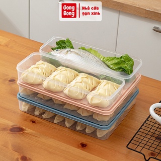 Hộp bảo quản thực phẩm tủ lạnh kẻ sọc có vân chống trượt siêu bền kín khí kháng khuẩn đa năng tiện lợi