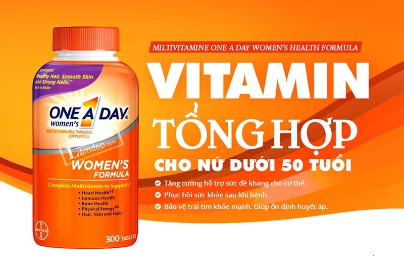 Viên uống Vitamin Tổng Hợp Cho Nữ One A Day Women's Multivitamin Formula Của Mỹ 300 viên Mẫu mới của Mỹ