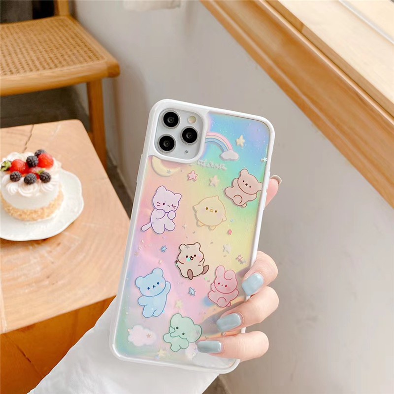 Ốp lưng iphone - Ốp iphone Kim tuyến Gấu epoxy  6/6s/6plus/6splus/ 7plus/ 8plus / x /xs /xs max /11 /11 promax dt01