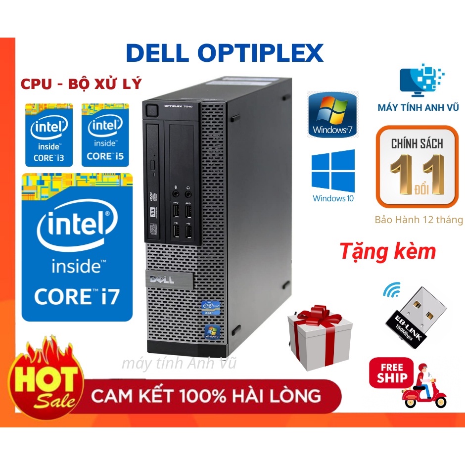 Cây máy tính đồng bộ DELL CPU Core i7 3770 | i5 | i3 , ram 8GB, ổ cứng SSD 240GB. Tặng usb Wifi. Hàng Nhập Khẩu | WebRaoVat - webraovat.net.vn