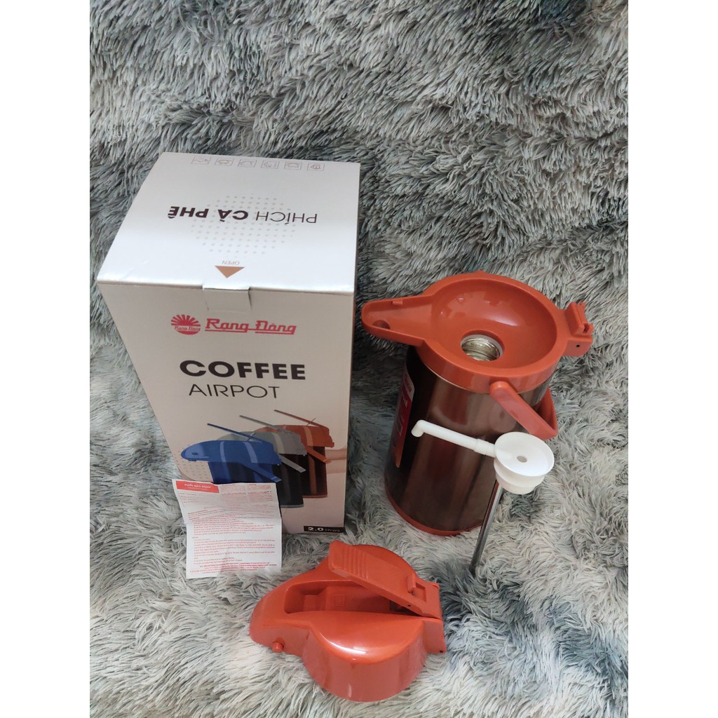 Phích Giữ Nhiệt,Pha Trà,Pha Cafe Tự Bơm Cao Cấp 2000ml RD 2045 ST1.E Rạng Đông