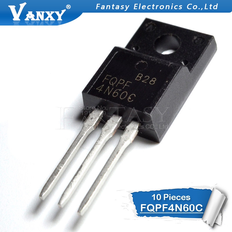 Set 10 Linh Kiện Bán Dẫn Fqpf4N60C To-220 4n60c 4n60 To220 Fqpf4N60