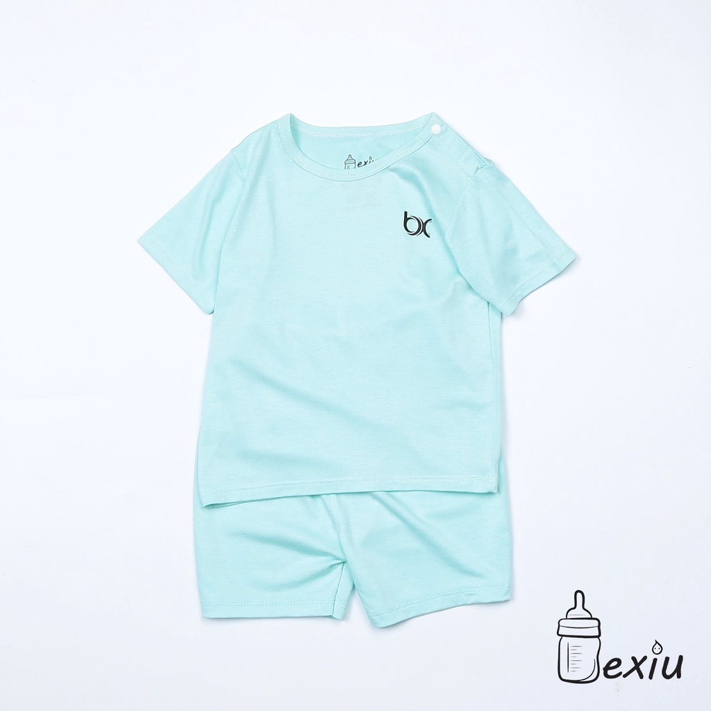Bộ Đồ Cộc Cài Vai Màu Bexiu Bx - Quần Áo Trẻ Sơ Sinh Thun Cotton Lạnh Mềm Mượt Mát Cho Bé Trai Và Gái Từ 4-19kg