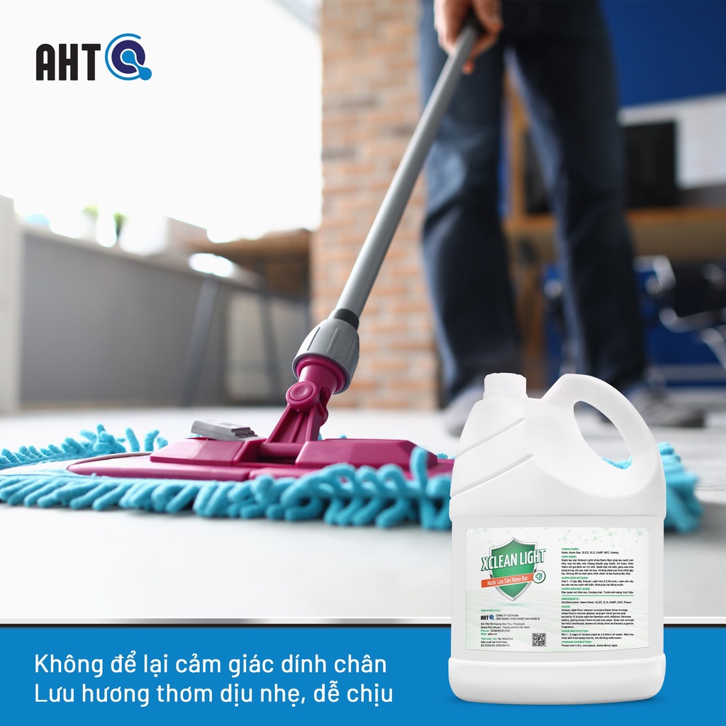 Nước Lau Sàn Nano Bạc Xclean Light 5L/4L AHT Corp - Làm Sạch Sàn Nhà An Toàn Hiệu Quả Hương Thơm Tự Nhiên