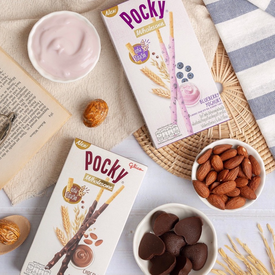 10 Hộp Bánh Que Glico Pocky Vị Socola Hạnh Nhân/Việt Quất Chính Hãng - Bánh Healthy Ngon Khỏe Đẹp