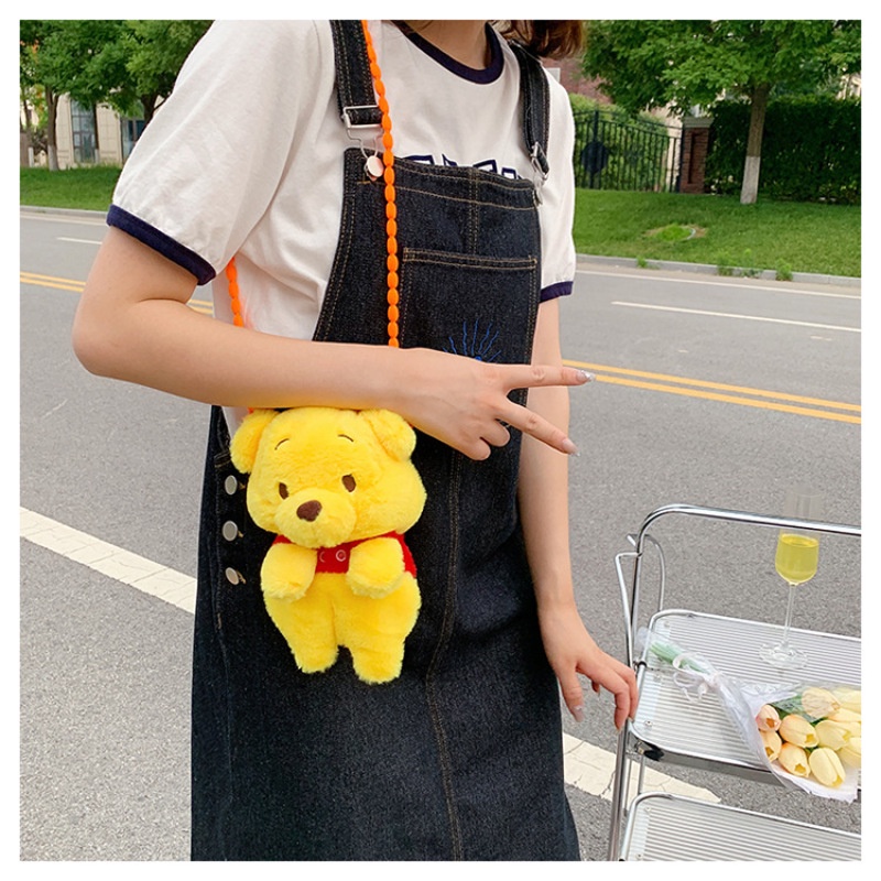 Ba Lô Đeo Vai Kiểu Hoạt Hình Gấu Winnie Nhồi Bông Dễ Thương Cho Bé Mẫu Giáo