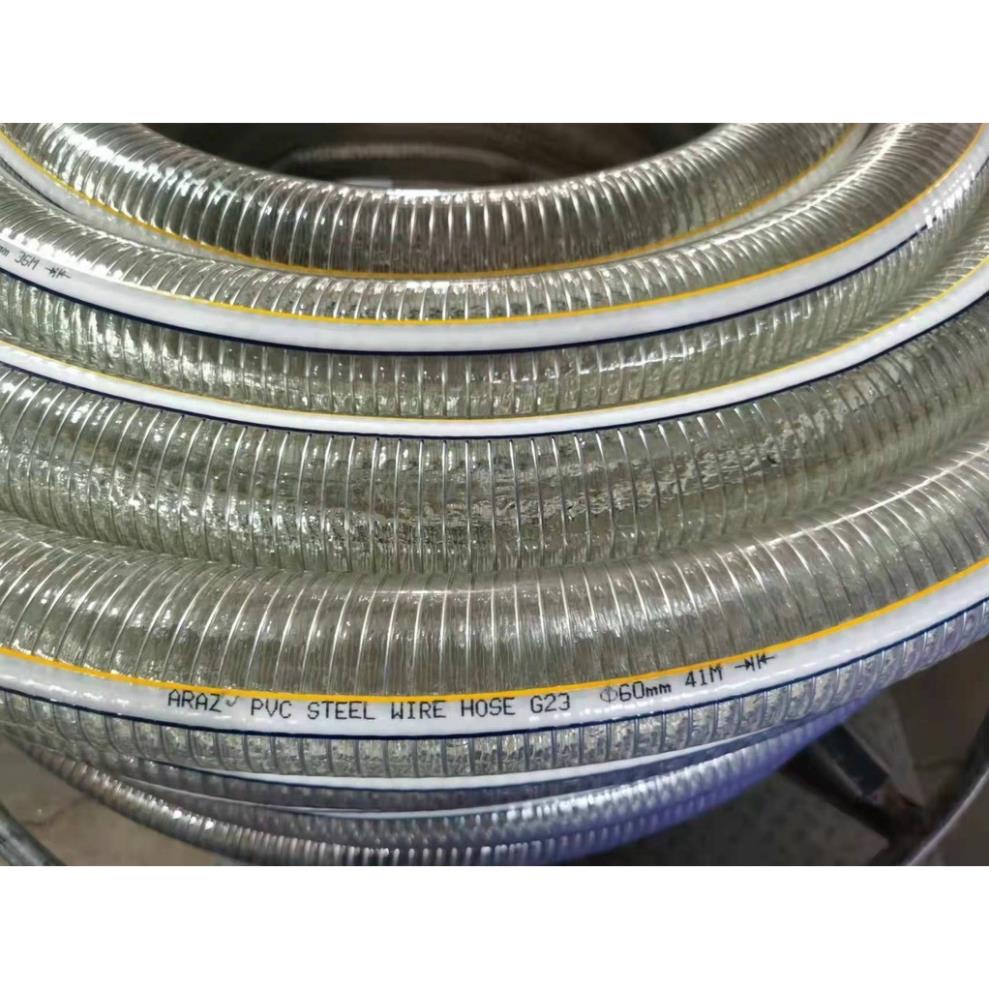 Ống nhựa mềm lõi thép PVC chuyên dẫn nước sạch, dẫn hóa chất D60,đơn giá 3M