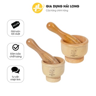 Bộ cối chày làm bằng gỗ tự nhiên