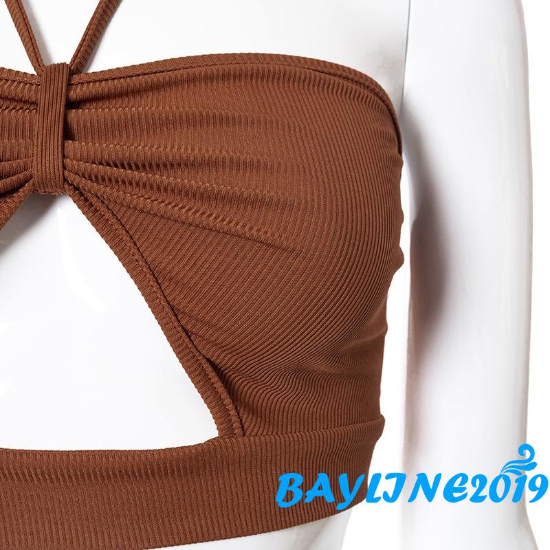 Áo Croptop Dệt Kim Sát Nách Màu Trơn Thời Trang Cho Nữ