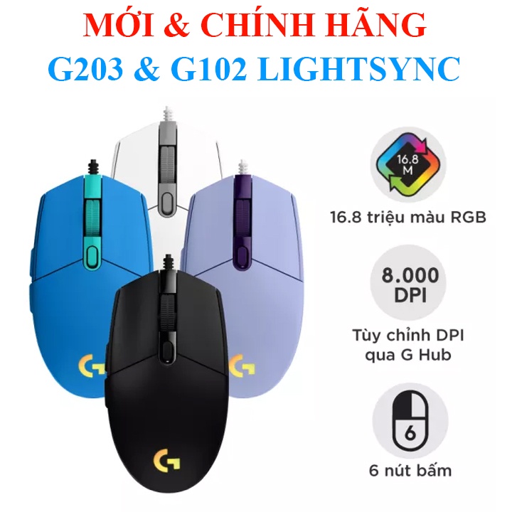 Chuột game Logitech G203 , G103 2020, G102 gen 2 Lightsync, G300S