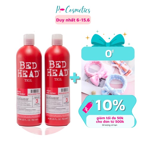 Cặp Dầu Gội Xả TIGI Bed Head Màu Đỏ Chính Hiệu Siêu Mượt Tóc