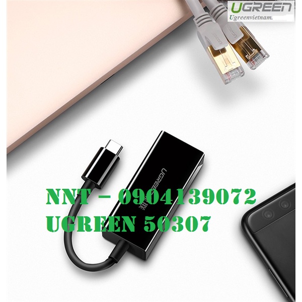 Cáp chuyển đổi USB Type-C to Lan 10/100/1000Mbps chính hãng Ugreen 50307 cao cấp