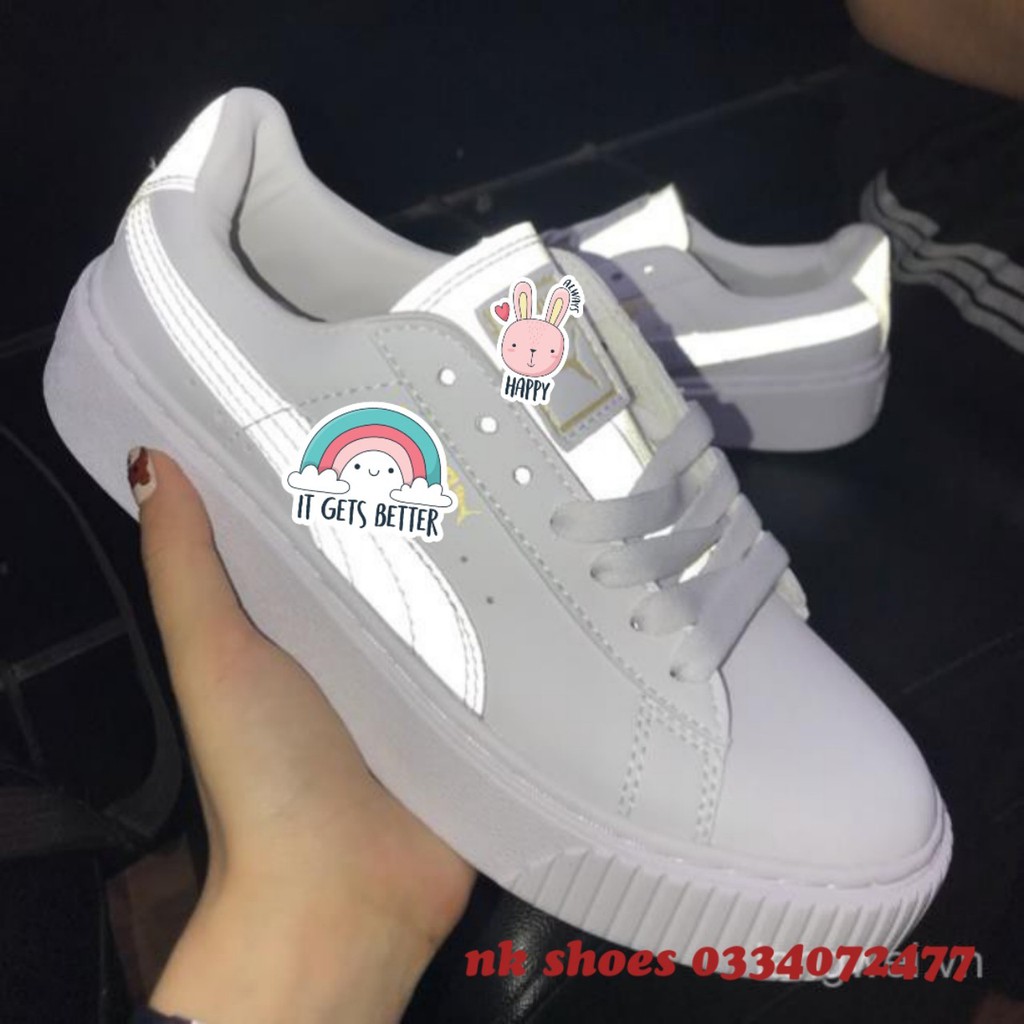[Full Box Bill]Giày pumas màu trắng phản quang hàng 1:1 | BigBuy360 - bigbuy360.vn
