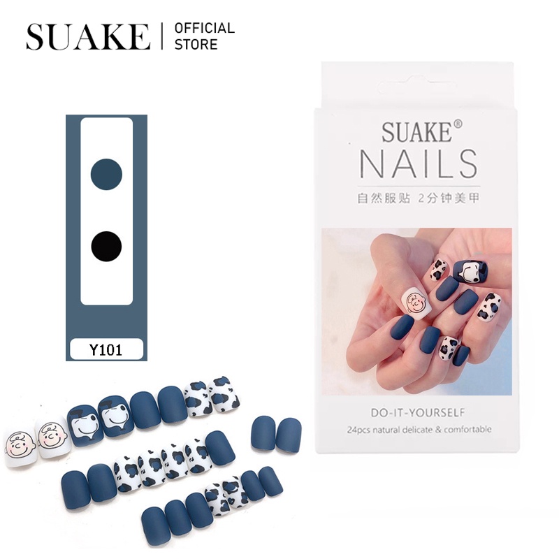 Hộp 24 móng tay giả SUAKE màu sắc thời trang