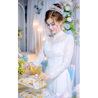 Bộ áo dài kem von