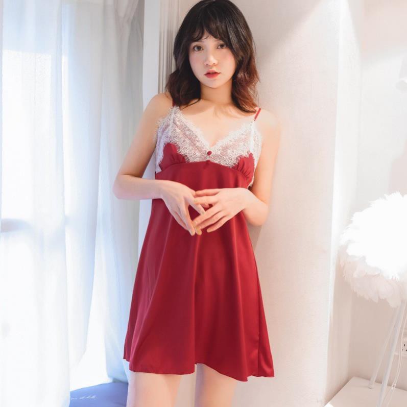 [size 42-55kg]đầm ngủ phi lụa - Váy ngủ quảng châu lụa satin - cô chủ nhỏ chuyên sỉ Đẹp