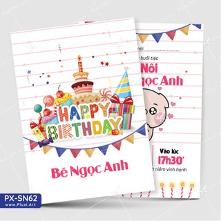 Thiệp thôi nôi –  sinh nhật theo yêu cầu Pluxi (PX_SN62)
