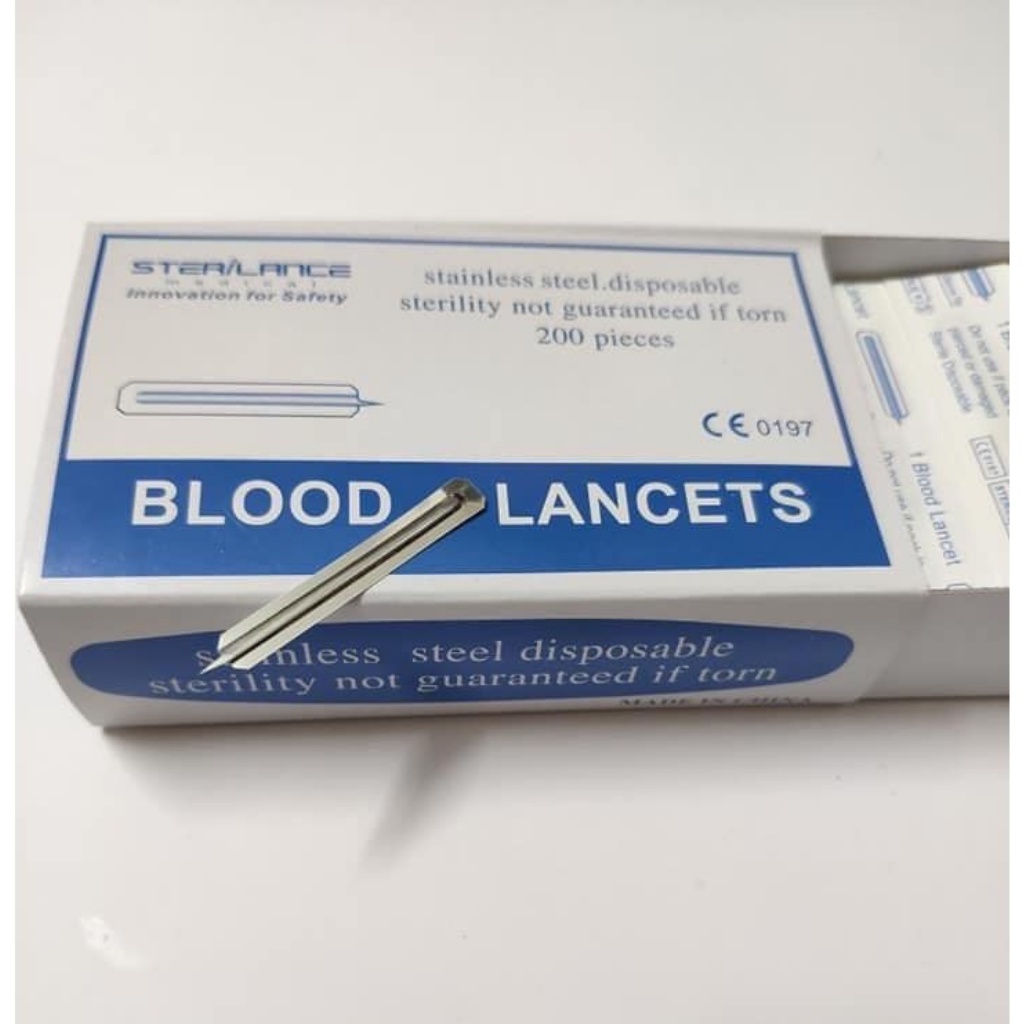 Hộp 200 Chiếc Kim Nặn Mụn Chính Hãng Blood Lancets