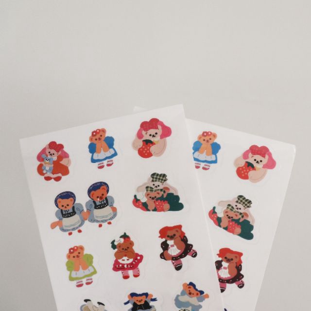GaLiCiCi . Transparent Waterproof Dancing Bear PVC Sticker