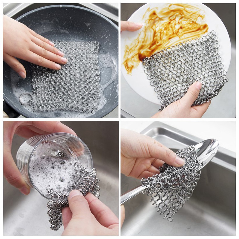 Lưới Inox Rửa Chén / Chà Nồi Chống Rỉ Sét Tiện Dụng Cho Mọi Loại Chảo Chiên