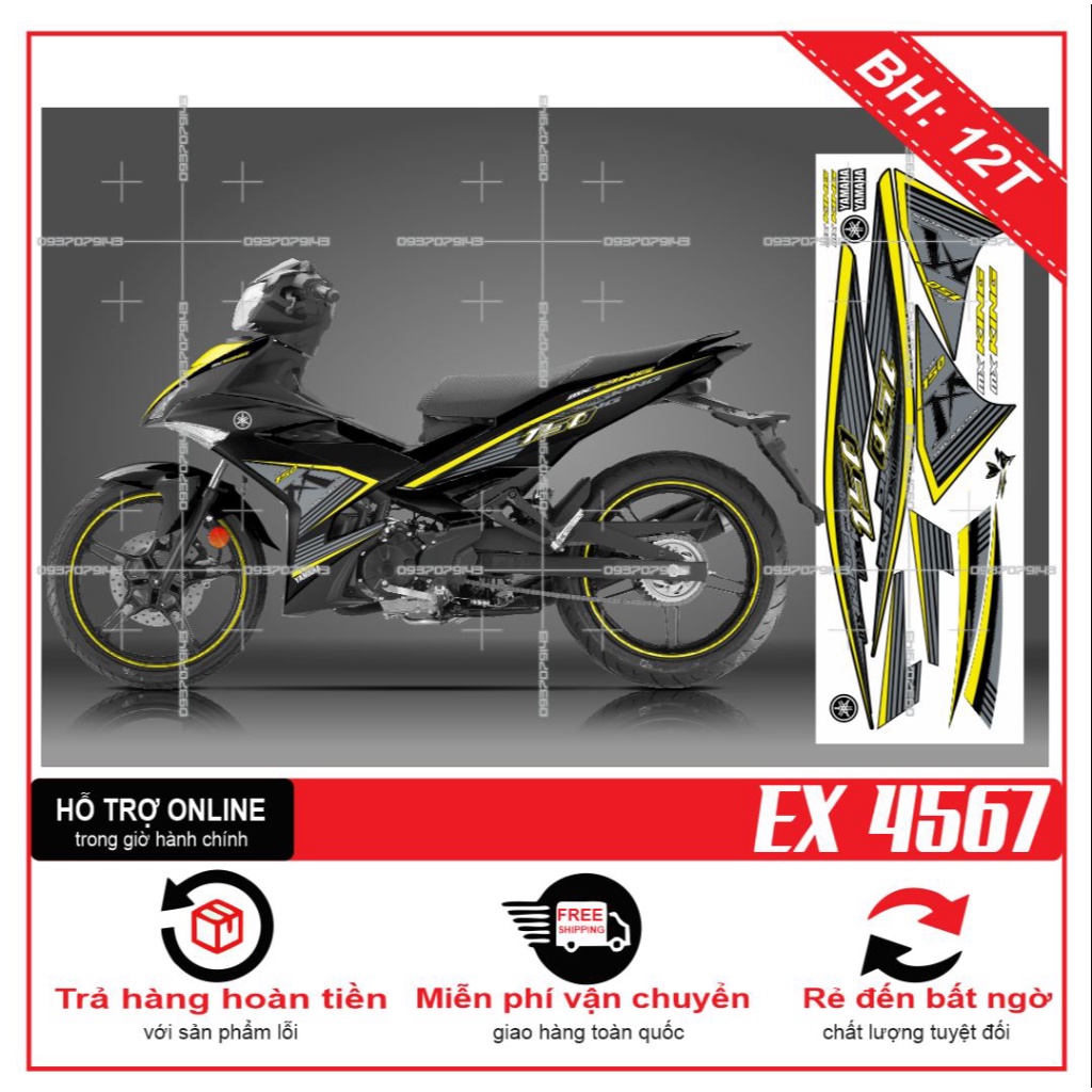 TEM RỜI EX 150 MX KING 4567 -- SHIN DECAL 2